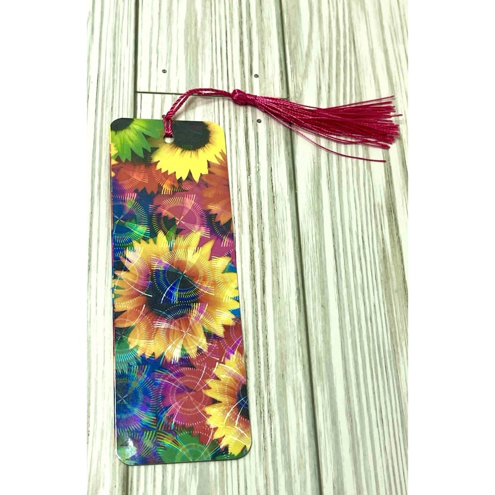 Colorful Sunflowers Bookmark - Handmade Laminated Bookmark, Book Reader Gift